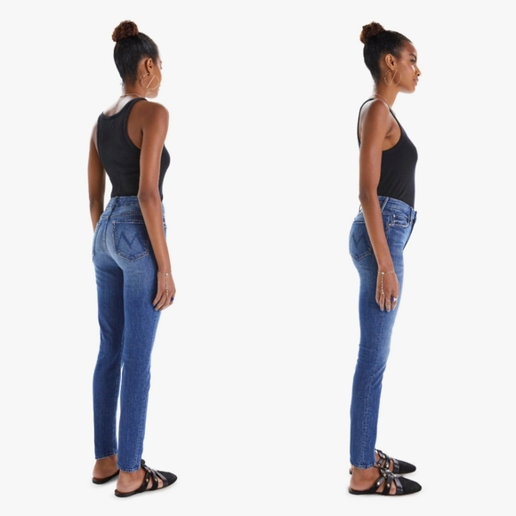 NWT MOTHER THE LOOKER 1001-624 Mid Rise Skinny Jeans Where's My Mind Blue Sz 24 - Picture 9 of 17